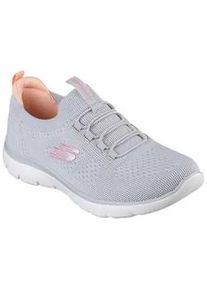 Slip-On Sneaker Skechers "SUMMITS", Damen, Gr. 37, grau (grau, meliert), Textil, meliert, Schuhe, Freizeitschuh, Halbschuh, Slipper mit flexibler Traktionslaufsohle, Topseller