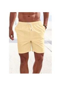 Shorts John Devin "Bermuda", Herren, Gr. S, N-Gr, gelb, Web, Obermaterial: 97% Baumwolle, 3% Elasthan, unifarben, regular fit kurz, Hosen Shorts, kurze Hose aus elastischer, gewebter Baumwollqualit&auml;t