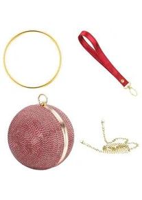 Abendtasche JULIE JULSEN "Metall mit Zirkonia rot", Damen, rot, Taschen Abendtasche