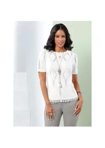 Ajourpullover Lady "Pullover", Damen, Gr. 54, wei&szlig;, 100% Polyacryl, unifarben, Pullover