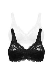 B&uuml;gelloser BH SuSa "Latina", Damen, Gr. 90, Cup B, schwarz-wei&szlig; (wei&szlig;, schwarz), Spitze, Obermaterial: 77% Polyamid, 15% Baumwolle, 8% Elasthan, unifarben, bequem, BHs, zarte Spitze, atmungsaktiv, elastisch, bequem, BH-Set