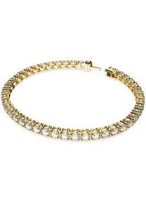Armkette Swarovski "Schmuck Geschenk Matrix Armband" Gr. M, gold (gelbgoldfarben, kristallwei&szlig;, kristallwei&szlig;), Armb&auml;nder, Damen, M, Metall, Armkette, mit Swarovski Kristall