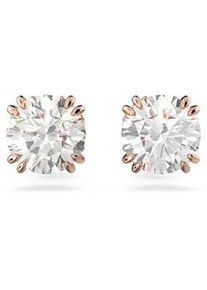 Paar Ohrstecker Swarovski "Stilla Round Stern", rosa (ros&eacute;goldfarben, kristallwei&szlig;), Ohrringe, Damen, Metall, mit Swarovski Kristall