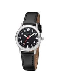 Regent Uhren Quarzuhr REGENT, schwarz (schwarz, schwarz), Armbanduhren, Damen, Quarzuhr, Armbanduhr, Damenuhr, Mineralglas, Lederarmband, &Oslash; ca. 28mm, analog