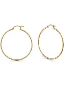 Paar Creolen Firetti "Schmuck Geschenk Silber 925 diamantiert" Gr. 40, gold (gelbgoldfarben), Ohrringe, Damen, 40, Silber 925 (Sterlingsilber)