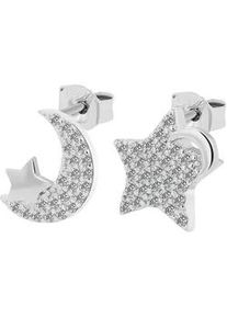 Adelia&acute;s Paar Ohrh&auml;nger ADELIA ́S "Damen Ohrstecker aus rhodiniertem 925 Sterling Silber mit Stern", silber, Ohrringe, Damen, Damen, Silber 925 (Sterlingsilber)