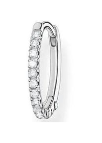 Single-Creole Thomas Sabo "wei&szlig;e Steine gold, wei&szlig;e Steine silber", bunt (silberfarben, wei&szlig;, kristallwei&szlig;), Ohrringe, Damen, Silber 925 (recycelt), mit Zirkonia (synth.)