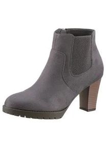 Stiefelette ANISTON SHOES, Damen, Gr. 39, grau, Textil, Veloursleder, Schuhe Stiefelette, Ankleboots mit seitlichem Stretcheinsatz - NEUE KOLLEKTION