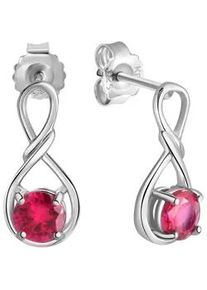 Paar Ohrstecker Firetti "Schmuck Geschenk Silber 925 Ohrschmuck Edelstein Rubin", bunt (silberfarben, rot, rot), Ohrringe, Damen, Silber 925 (Sterlingsilber), mit Rubin (synth.)