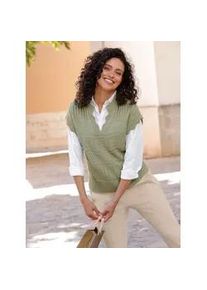 Pullunder Inspirationen "Pullunder", Damen, Gr. 42, gr&uuml;n (schilf), 100% Polyacryl, unifarben, Pullover Pullunder