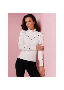 Strickpullover CREATION L PREMIUM "Modal-Polyamid-Pullover", Damen, Gr. 48, beige (ecru), 50% Polyamid, 25% Modal, 25% Viskose, unifarben, Pullover Strickpullover