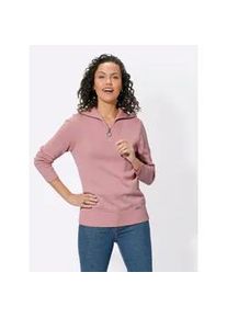 Troyer Casual Looks "Troyer-Pullover", Damen, Gr. 40, rosa (rosenquarz), 50% Baumwolle, 50% Polyacryl, unifarben, Pullover Troyer