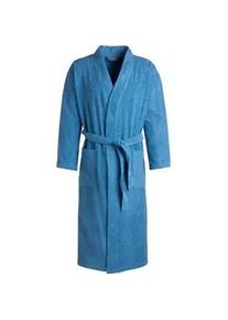 Unisex-Bademantel Egeria "Topas, ideal f&uuml;r Sauna & Spa, Hotelbademantel, Morgenmantel" Gr. L, blau, L:125cm, Walkfrottee, Hausm&auml;ntel, f&uuml;r Damen & Herren, in Kimonoform