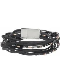 Wickelarmband Firetti "mehrreihig, mit Elementen aus Metall", rosa (schwarz, ros&eacute;goldfarben, metallfarben, gunfarben), Armb&auml;nder, Damen, 38cm, Materialmix Polyurethan, Materialmix, Polyurethan, Wickelarmband