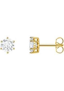 Paar Ohrstecker Thomas Sabo "Schmuck Silber 925 Ohrringe Solit&auml;r", gold (gelbgoldfarben, kristallwei&szlig;, kristallwei&szlig;), Ohrringe, Damen, 6mm, Silber 925 (recycelt), mit Zirkonia (synth.)