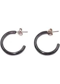 Paar Creolen Firetti "Schmuck Geschenk Silber 925 Ohrschmuck Ohrringe", silber (silberfarben, grau, grau), Ohrringe, Damen, 22mm, Silber 925 (Sterlingsilber), Made in Germany - mit H&auml;matit