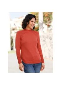 Strickpullover Casual Looks "Pullover", Damen, Gr. 44, orange (terra), 50% Baumwolle, 50% Polyacryl, unifarben, Pullover Strickpullover