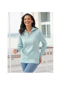 Troyer Casual Looks "Troyer-Pullover", Damen, Gr. 52, gr&uuml;n (kalkmint), 50% Baumwolle, 50% Polyacryl, unifarben, Pullover Troyer