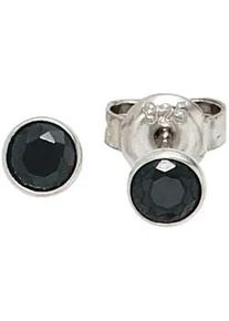 Paar Ohrstecker Jobo, silber (silber 925), Ohrringe, Damen, 4,5mm, Silber 925 (Sterlingsilber), rund 925 Silber mit Zirkonia