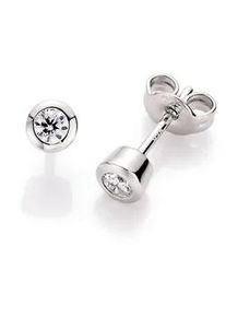Paar Ohrstecker Smart Jewel "schlicht, Zirkonia in Zargenfassung, Silber 925" Gr. 1, silber, Ohrringe, Damen, ca. &Oslash; 4mm, Silber 925 (Sterlingsilber)