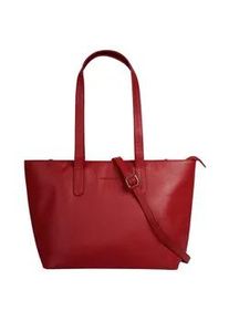 Shopper Bruno Banani, Damen, Gr. B/H/T: 30cm x 25cm x 14cm onesize, rot, Leder, leicht gl&auml;nzend, unifarben, Taschen Shopper, echt Leder