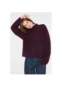 Rollkragenpullover SENSES.THE LABEL, Damen, Gr. M/L, lila (deep plum), Strick, Material: 60% Polyacryl, 15% Polyamid, 10% Wolle, 10% Viskose, 5% Alpaka, unifarben, loose fit normal, Rundhals, eingesetzt Rippb&uuml;ndchen, Pullover Rollkragenpullover