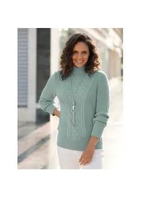 Strickpullover Casual Looks "Pullover", Damen, Gr. 38, gr&uuml;n (kalkmint), 50% Baumwolle, 50% Polyacryl, unifarben, Pullover Strickpullover