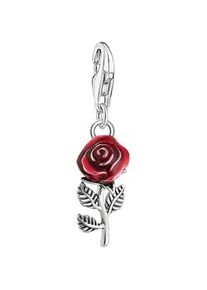 Charm-Einh&auml;nger Thomas Sabo "Rose", bunt (silberfarben, rot), Charms, Damen, Silber 925 (recycelt)