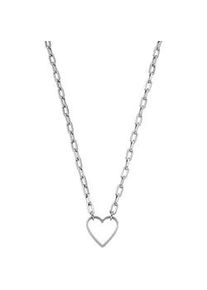 Kette mit Anh&auml;nger Liebeskind Berlin "Schmuck Geschenk Edelstahl Halskette Herz", silber (silberfarben), Halsketten, Damen, Edelstahl, L: 45 B: 4mm, B:4mm