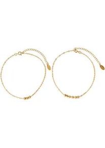 Fu&szlig;ketten Set Firetti "Schmuck Geschenk K&ouml;rperschmuck Kugeln", gold (gelbgoldfarben), Fu&szlig;ketten, Damen, Edelstahl