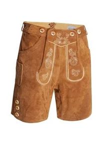 Trachtenlederhose Alessandro Salvarini "ASLederiio", Herren, Gr. 46, Normalgr&ouml;&szlig;en, braun (hellbraun), 100% Rindsleder, Hosen, Aus echtem Leder inkl. Tr&auml;ger