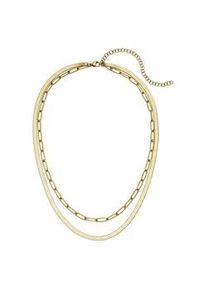 Kette ohne Anh&auml;nger Jobo "2-reihig", gold (goldfarben), Halsketten, Damen, Edelstahl, L: 51,5, Edelstahl goldfarben 51,5 cm