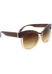 Sonnenbrille "Kroko", Damen, braun, Collezione Alessandro, unifarben, Sonnenbrillen Sonnenbrille, mit Krokobesatz