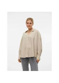 V&eacute;ro Moda Langarmbluse VERO MODA "VMMELANEY QUEENY LS SHIRT WVN NOOS", Damen, Gr. M, gr&uuml;n (overcast detail:melange), Web, Obermaterial: 100% Polyester, meliert, loose fit Po-bedeckend, V-Ausschnitt, Blusen, Kunstfaser, loose fit