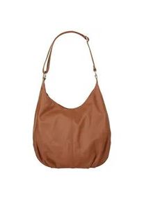 Shopper CLUTY, Damen, Gr. B/H/T: 31cm x 28cm x 7cm onesize, braun (cognac), Leder, leicht gl&auml;nzend, unifarben, Taschen Shopper, echt Leder, Made in Italy