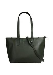 Shopper Bruno Banani, Damen, Gr. B/H/T: 30cm x 25cm x 14cm onesize, gr&uuml;n (oliv), Leder, leicht gl&auml;nzend, unifarben, Taschen Shopper, echt Leder