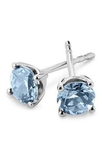 Paar Ohrstecker OROLINO "Gold 585 mit 2x Blautopas (beh.) Sky blue", wei&szlig; (wei&szlig;, hellblau), Ohrringe, Damen, one-size, Gold