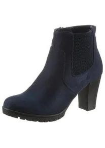 Stiefelette ANISTON SHOES, Damen, Gr. 37, blau (navy), Textil, Veloursleder, Schuhe Stiefelette, Ankleboots mit seitlichem Stretcheinsatz - NEUE KOLLEKTION