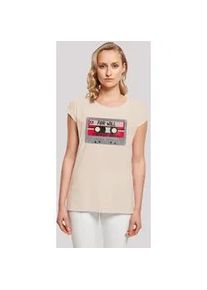 T-Shirt F4NT4STIC "Stranger Things Cassette For Will", Damen, Gr. XXL, wei&szlig; (sandwei&szlig;), Obermaterial: 100% Baumwolle, regular fit, Rundhals, ohne B&uuml;ndchen, Shirts T-Shirt, Premium Qualit&auml;t