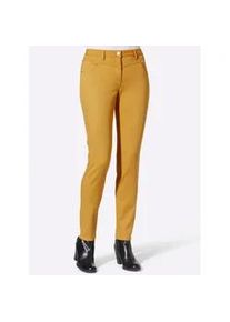 Stretch-Jeans Inspirationen, Damen, Gr. 52, Normalgr&ouml;&szlig;en, gelb (ocker), 96% Baumwolle, 4% Elasthan, unifarben, lang, Jeans