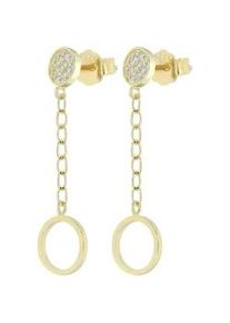 Adelia&acute;s Paar Ohrh&auml;nger ADELIA ́S "Damen Ohrstecker aus 925 Sterling Silber und Zirkonia", gold, Ohrringe, Damen, Damen, Silber 925 (Sterlingsilber)