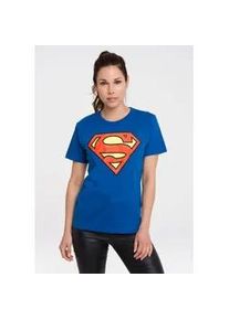 T-Shirt logoshirt "DC - Superman Logo Clean", Damen, Gr. 5XL, blau, 100% Baumwolle, unifarben, normal, Rundhals, Shirts T-Shirt, mit coolem Superman-Print
