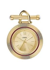 Quarzuhr Fossil "SCARLETTE", gold (goldfarben), Armbanduhren, Damen, Quarzuhr, Damenuhr, Brosche, Ansteckschmuck