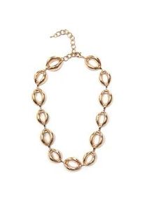 Collier Firetti "Halsschmuck Gliederkette", gold (gelbgoldfarben), Halsketten, Damen, Metall, L: 48 B: 18mm, Collier, B:18mm