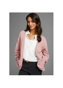 Strickjacke Laura Scott, Damen, Gr. 40/42, rosa, Strick, Obermaterial: 50% Viskose, 28% Polyester, 22% Polyamid, unifarben, Basic, oversize h&uuml;ftlang, V-Ausschnitt, Rippstrickb&uuml;ndchen, Strickjacken Strickjacke, softer &Uuml;bergangsstrick in l&auml;ssiger, offener Form