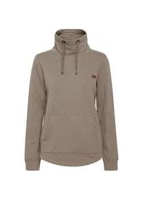 Longpullover oxmo "Sweatshirt OXAmini", Damen, Gr. S, grau (gray melange), Obermaterial: 60% Baumwolle CO. 40% Polyester PES., Pullover Longpullover