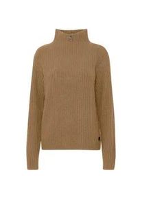 Troyer oxmo "Troyer OXSaline", Damen, Gr. XXL, beige (tannin melange), Obermaterial: 62% Polyacryl PAN. 28% Polyamid PA. 8% Wolle WO. 2% Elasthan EL., Pullover Troyer