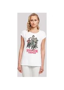 T-Shirt F4NT4STIC "Stranger Things Retro Bikers", Damen, Gr. XL, wei&szlig;, Obermaterial: 100% Baumwolle, regular fit, Rundhals, ohne B&uuml;ndchen, Shirts T-Shirt, Premium Qualit&auml;t