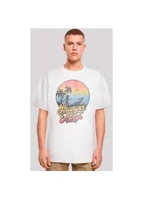 T-Shirt F4NT4STIC "Stranger Things LA Gradient", Damen, Gr. XS, wei&szlig;, Obermaterial: 100% Baumwolle, oversize, Rundhals, ohne B&uuml;ndchen, Shirts T-Shirt, Premium Qualit&auml;t