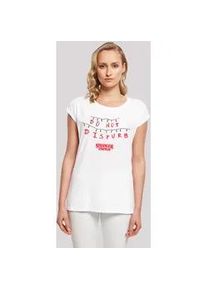 T-Shirt F4NT4STIC "Stranger Things Do Not Disturb", Damen, Gr. 5XL, wei&szlig;, Obermaterial: 100% Baumwolle, regular fit, Rundhals, ohne B&uuml;ndchen, Shirts T-Shirt, Premium Qualit&auml;t